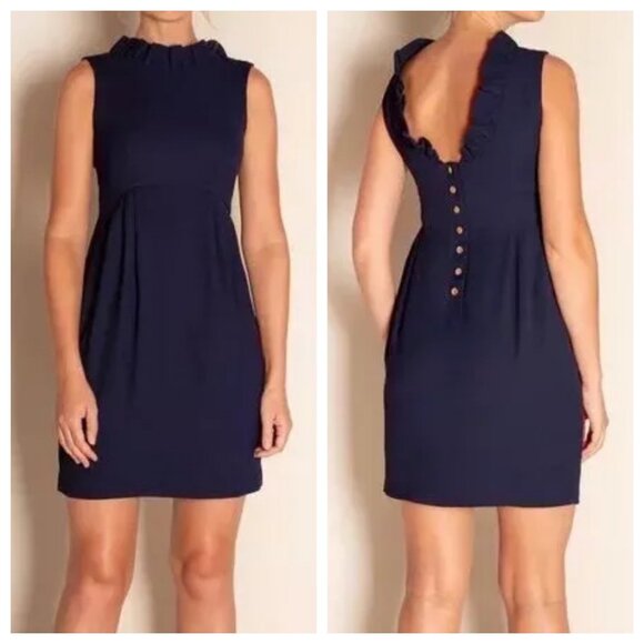 Camilyn Beth Womens The Go Go Navy Blue Ruffled Sleeveless Dress size 10 - Picture 1 of 13